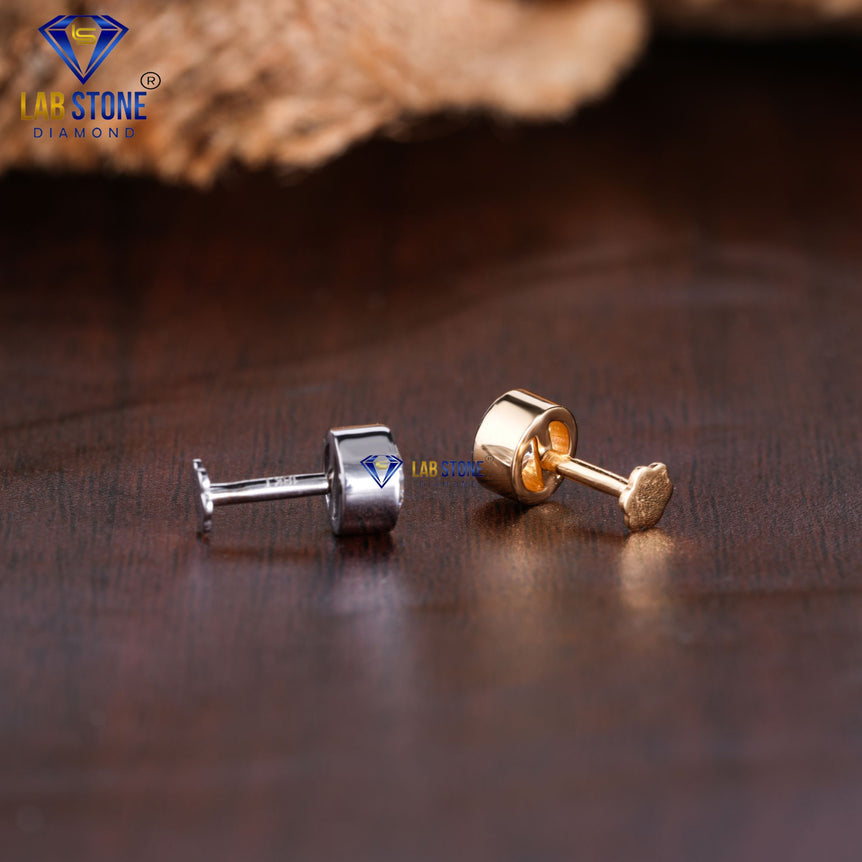 0.32 +Carat Round Brilliant Cut Stud Earring, White/Rose Gold, Engagement Earring, Wedding Earring, E Color, VVS2-VS2 Clarity