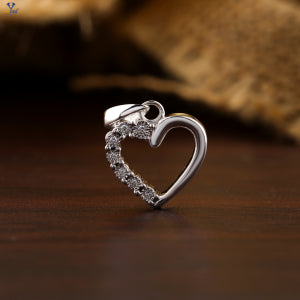 0.014 + Carat  Round Cut Heart Diamond Pendant ,White Gold , Engagement Pendant, Wedding Pendant, E Color, VVS2-VS2 Clarity