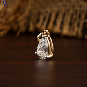 1.08 + Carat Pear Cut Solitaire Diamond Pendant ,Yellow Gold , Engagement Pendant, Wedding Pendant, E Color, VVS2-VS2 Clarity