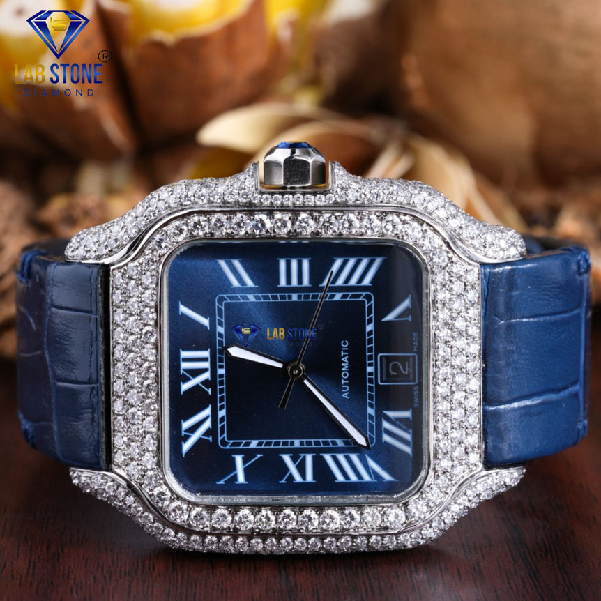 6.05 TDW Round Brilliant Cut Diamond | Diamond Watch | Moissanite Diamond Watch| Luxury Watch