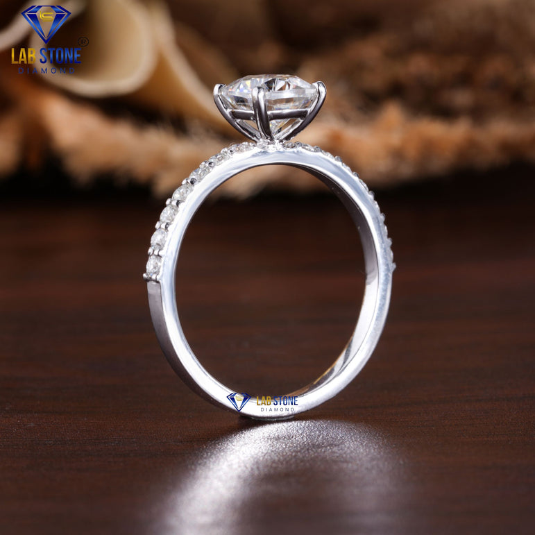 1.34 + Carat Cushion & Round Cut Diamond Ring, Engagement Ring, Wedding Ring, E Color, VVS2-VS2 Clarity