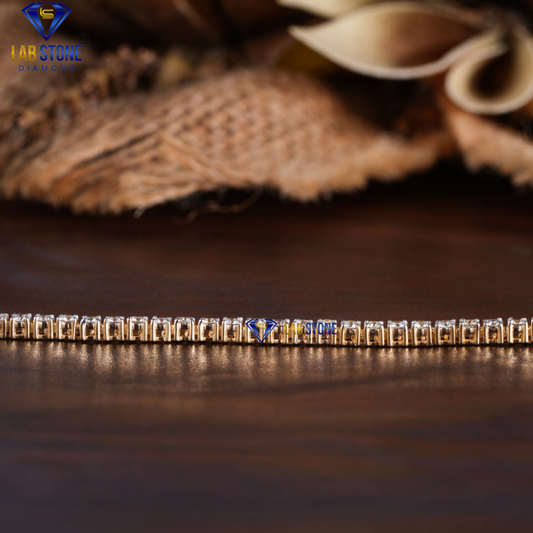 1.88 + Carat Round Brilliant Cut Diamond Bracelet, Rose Gold, Tennis Bracelet, Engagement Bracelet, Wedding Bracelet, E Color, VVS2-VS2 Clarity