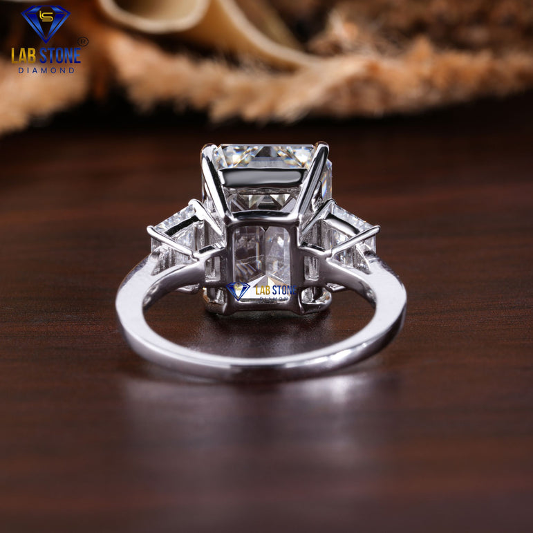 4.60 + Carat Emerald & T.Baguette Cut Diamond Ring, Engagement Ring, Wedding Ring, E Color, VVS2-VS2 Clarity
