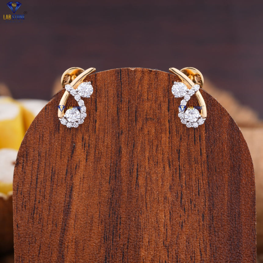 0.58 + Carat Round Cut Diamond Earring, Engagement Earring, Wedding Earring, E Color, VVS2-VS2 Clarity