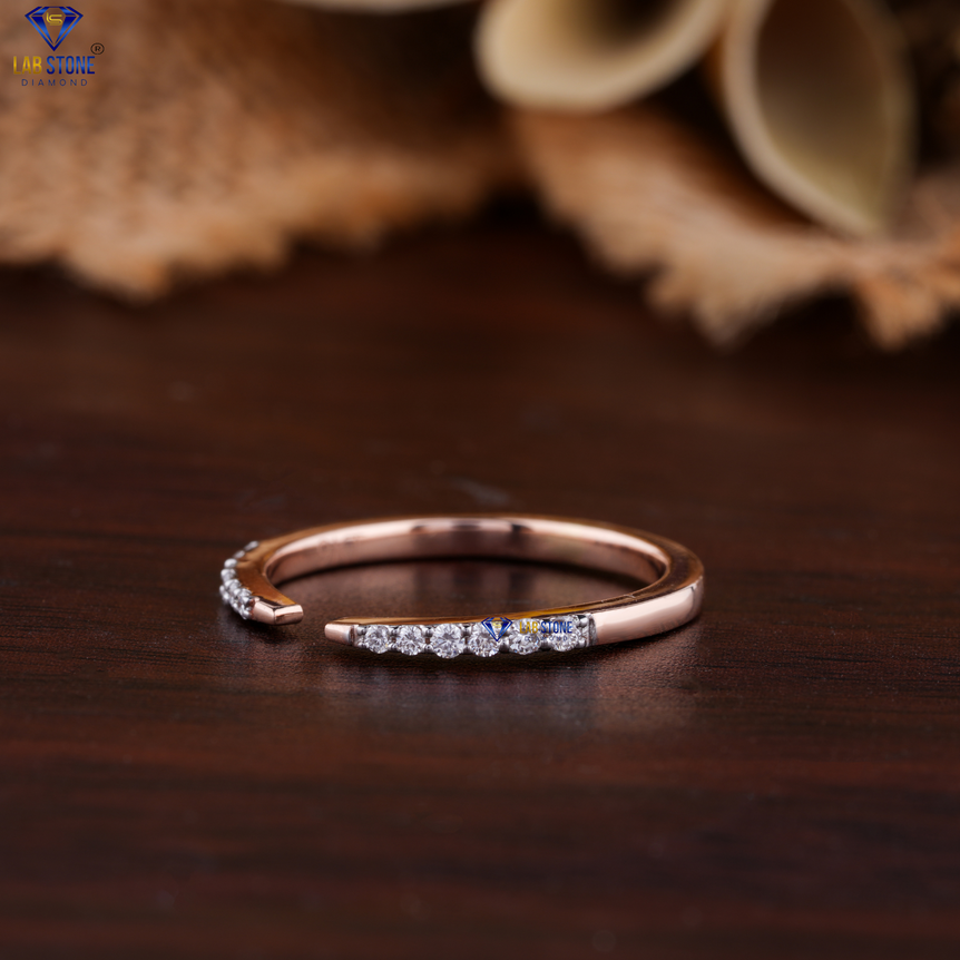 0.13 + Carat Round Cut Diamond Ring, Engagement Ring, Wedding Ring, E Color, VVS2-VS2 Clarity