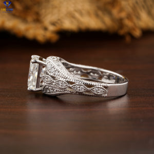 2.456+ Carat Radiant & Round Cut Diamond Ring, Engagement Ring, Wedding Ring, E Color, VVS2-VS2 Clarity