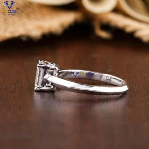 0.85+ Carat Emerald Cut Diamond Ring, Engagement Ring, Wedding Ring, E Color, VVS2-VS2 Clarity