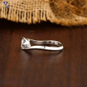 0.71+ Carat Round Brilliant Cut Diamond Ring, Engagement Ring, Wedding Ring, E Color, VVS2-VS2 Clarity