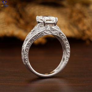 2.456+ Carat Radiant & Round Cut Diamond Ring, Engagement Ring, Wedding Ring, E Color, VVS2-VS2 Clarity