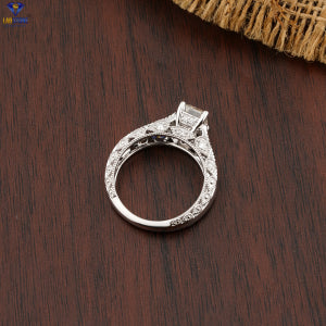 2.35+ Carat Emerald,Princess & Round Cut Diamond Ring, Engagement Ring, Wedding Ring, E Color, VVS2-VS2 Clarity