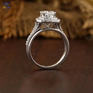 1.79+ Carat Cushion and Round Brilliant Cut Diamond Ring, Engagement Ring, Wedding Ring, E Color, VVS2-VS2 Clarity
