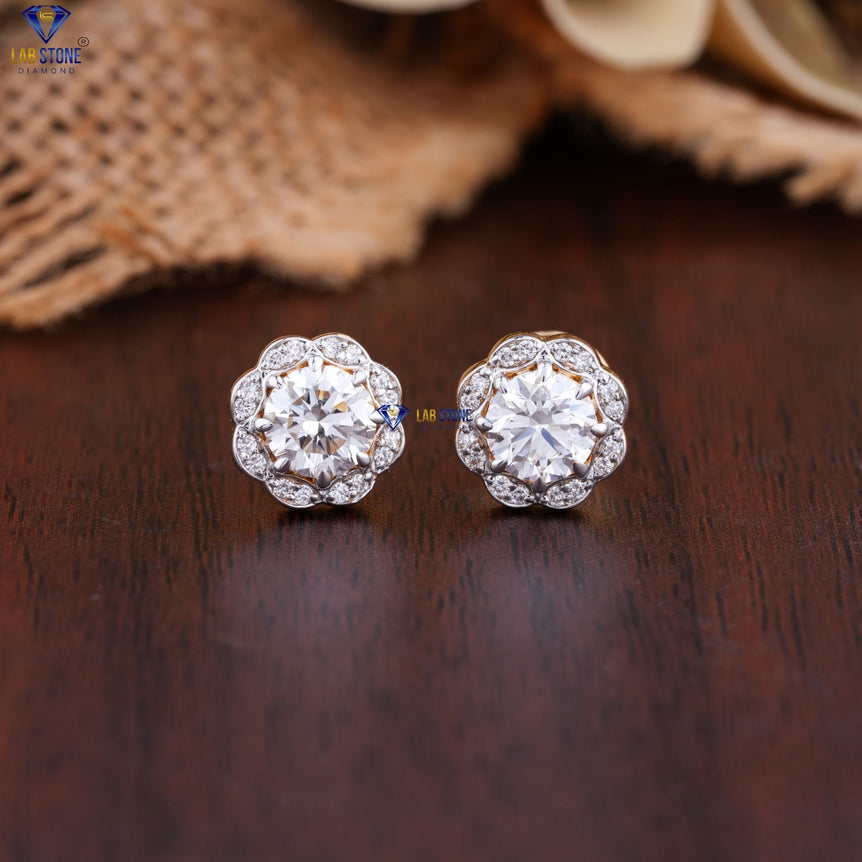 1.54 + Carat Round Cut Diamond Earring, Engagement Earring, Wedding Earring, E Color, VVS2-VS2 Clarity