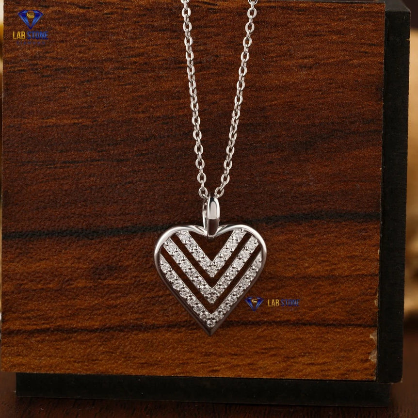 0.364 + Carat Round Brilliant Cut Diamond Pendant With Chain, White Gold, Engagement Pendant, Wedding Pendant, E Color, VVS2-VS2 Clarity