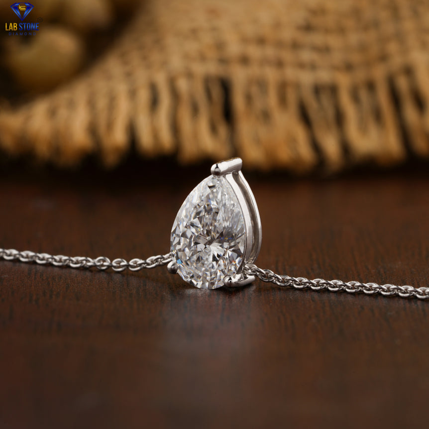 1.05+ Carat Pear Diamond Pendant, White Gold, Engagement Pendant, Wedding Pendant, E Color, VVS2-VS2 Clarity