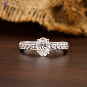 1.06+ Carat Oval Cut Diamond Ring, Engagement Ring, Wedding Ring, E Color, VVS2-VS2 Clarity