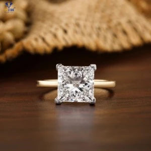 3.62+ Carat Princess Cut Diamond Ring, Engagement Ring, Wedding Ring, E Color, VVS2-VS2 Clarity