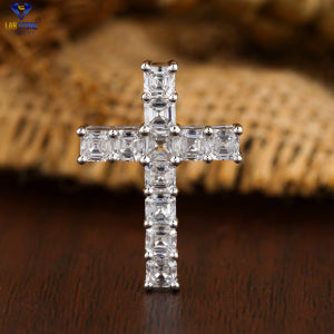 1.46 + Carat Asscher Cut Cross Diamond Pendant ,White Gold, Engagement Pendant, Wedding Pendant, E Color, VVS2-VS2 Clarity