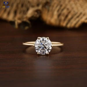 1.36+ Carat Round Brilliant Cut Diamond Ring, Engagement Ring, Wedding Ring, E Color, VVS2-VS2 Clarity