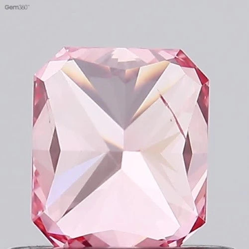0.51ct Labgrown Diamonds, Radiant, CVD Diamond, Colour Fancy Vivid Pink, Clarity SI2, Labstonejewel