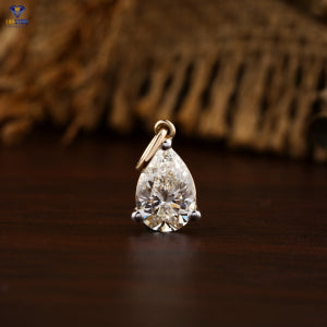 1.08 + Carat Pear Cut Solitaire Diamond Pendant ,Yellow Gold , Engagement Pendant, Wedding Pendant, E Color, VVS2-VS2 Clarity