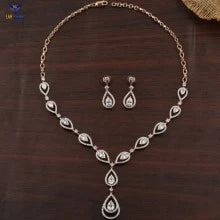 15.134 + Carat Pear & Round Cut Diamond Necklace, Yellow Gold, Engagement Necklace, Wedding Necklace, E Color, VVS2-VS2 Clarity