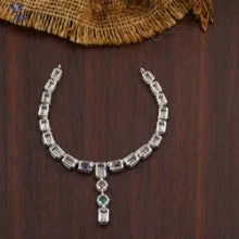 20.23 + Carat F.B. Round & Emerald Cut Diamond Necklace, White Gold, Engagement Necklace, Wedding Necklace , E Color, VVS2-VS2 Clarity