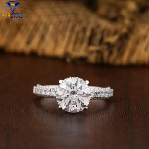 0.93 + Carat Round Cut Diamond Ring, Engagement Ring, Wedding Ring, E Color, VVS2-VS2 Clarity