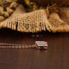 0.15 + Carat Round Brilliant Cut Diamond Pendant With Chain, Rose Gold, Engagement Pendant, Wedding Pendant, E Color, VVS2-VS2 Clarity