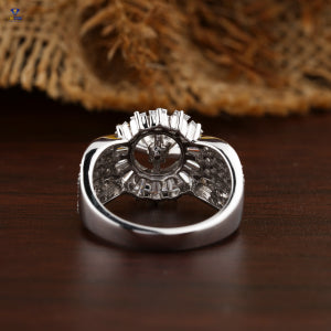 3.11+ Carat Round Cut & Baguette Diamond Ring, Engagement Ring, Wedding Ring, E Color, VVS2-VS2 Clarity