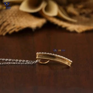 0.143 + Carat Round Brilliant Cut Diamond Pendant With Chain, Yellow Gold, Engagement Pendant, Wedding Pendant, E Color, VVS2-VS2 Clarity