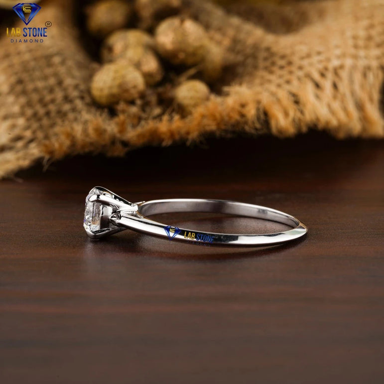0.80+ Carat Round Cut  Diamond Ring, Engagement Ring, Wedding Ring, E Color, VVS2-VS2 Clarity