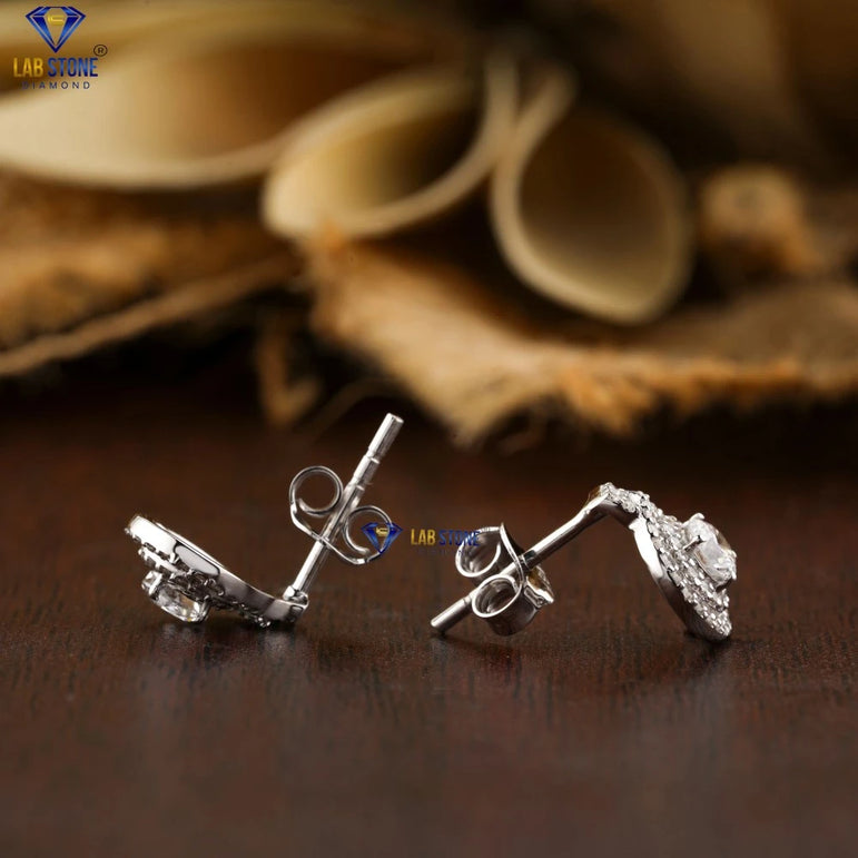 0.47 +Carat Round Brilliant Cut Diamond Earring, White Gold , Engagement Earring, Wedding Earring, E Color, VVS2-VS2 Clarity