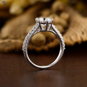 1.192+ Carat Round Brilliant Cut Diamond Ring, Engagement Ring, Wedding Ring, E Color, VVS2-VS2 Clarity