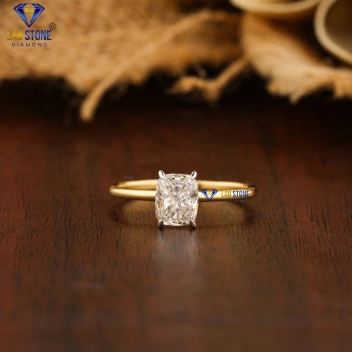 2.85 + Carat Cushion Diamond Yellow Gold ring , Engagement Ring, Wedding Ring, E Color, VVS2-VS2 Clarity