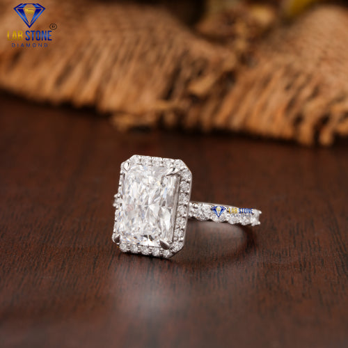 3.91 + Carat Radiant & Round Diamond White Gold ring, Engagement Ring, Wedding Ring, E Color, VVS2-VS2 Clarity
