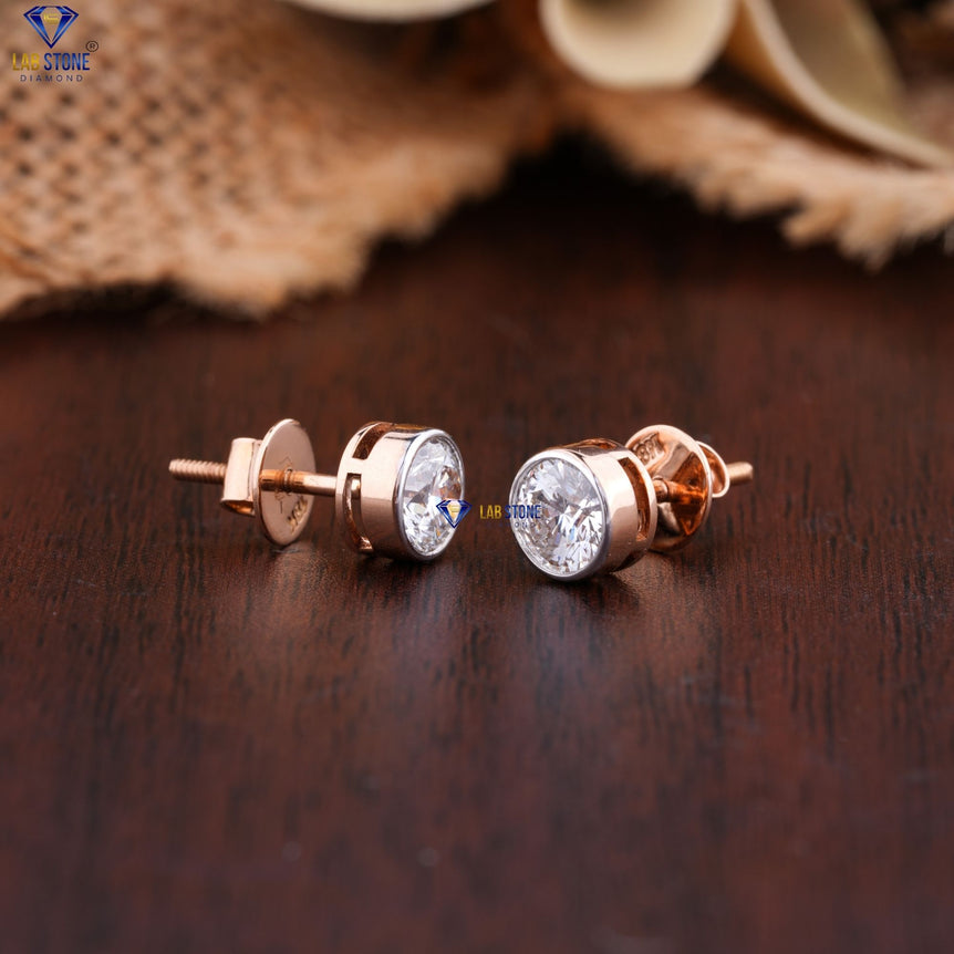 1.08 + Carat Round Cut Diamond Earring, Engagement Earring, Wedding Earring, E Color, VVS2-VS2 Clarity