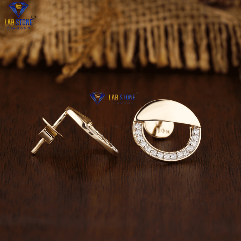 0.30 + Carat Round Brilliant Cut Diamond Earring ,Rose Gold, Engagement Earring, Wedding Earring, E Color, VVS2-VS2 Clarity