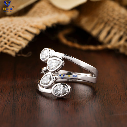 1.28+ Carat Oval & Pear Cut Diamond Ring, Engagement Ring, Wedding Ring, E Color, VVS2-VS2 Clarity