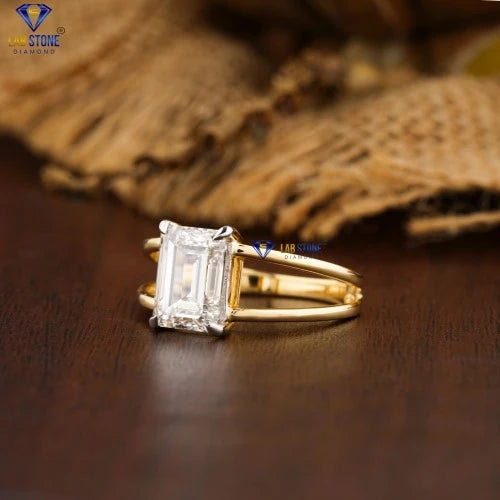 3.00+ Carat Emerald Cut Diamond Ring, Engagement Ring, Wedding Ring, E Color, VVS2-VS2 Clarity
