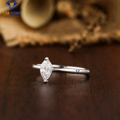 0.30+ Carat Marquise Cut Diamond Ring, Engagement Ring, Wedding Ring, E Color, VVS2-VS2 Clarity