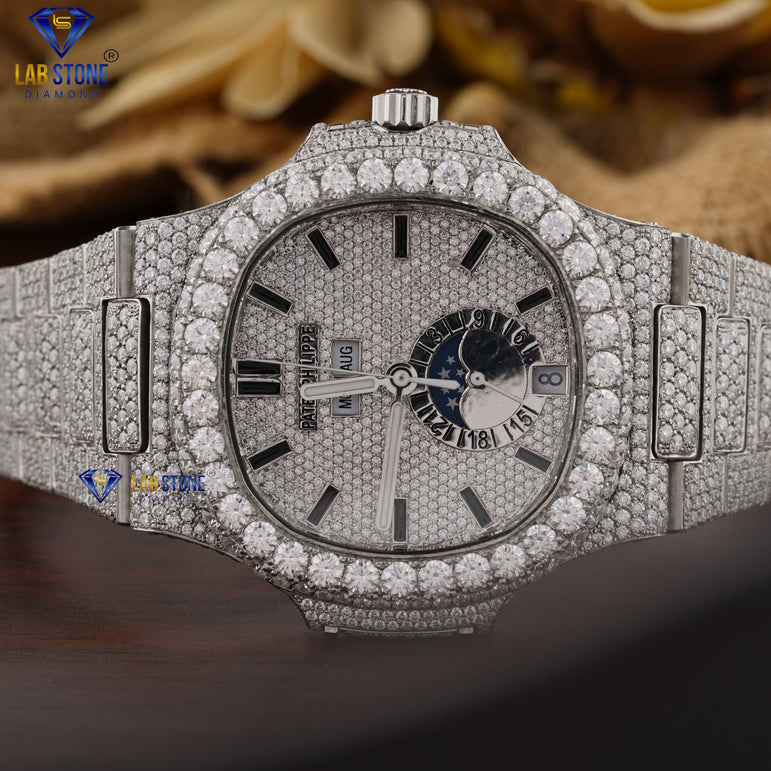 22.25 TDW Round Brilliant Cut Diamond | Diamond Watch | Moissanite Diamond | Luxury Watch