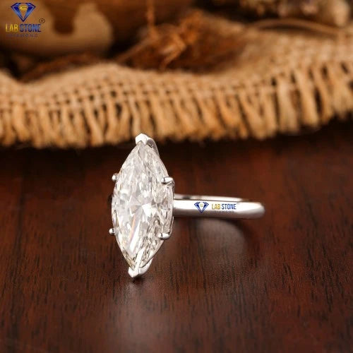 4.00+ Carat Marquise Cut Diamond Ring, Engagement Ring, Wedding Ring, E Color, VVS2-VS2 Clarity