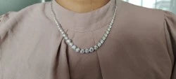 17.34 + Carat Round Cut Diamond Necklace, Diamond Necklace, White Gold, Engagement Necklace, Wedding Necklace, E Color, VVS2-VS2 Clarity