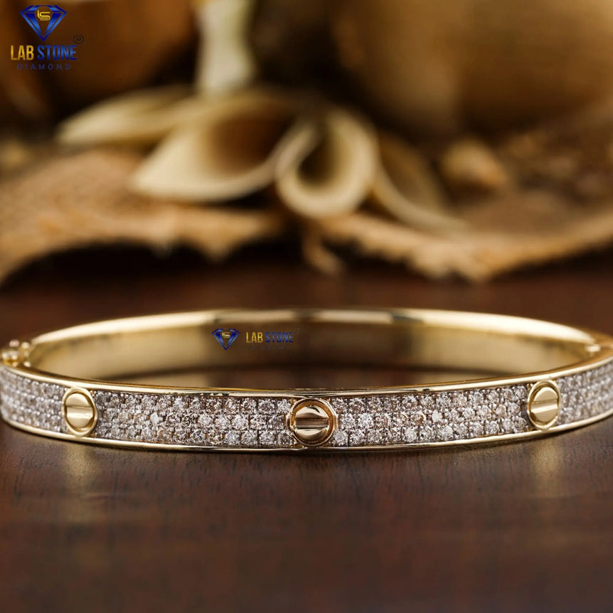 3.58 + Carat Round Cut Diamond, Diamond Bracelet, Yellow Gold , Egagement Bracelet, Wedding Bracelet, E Color, VVS2-VS2 Clarity