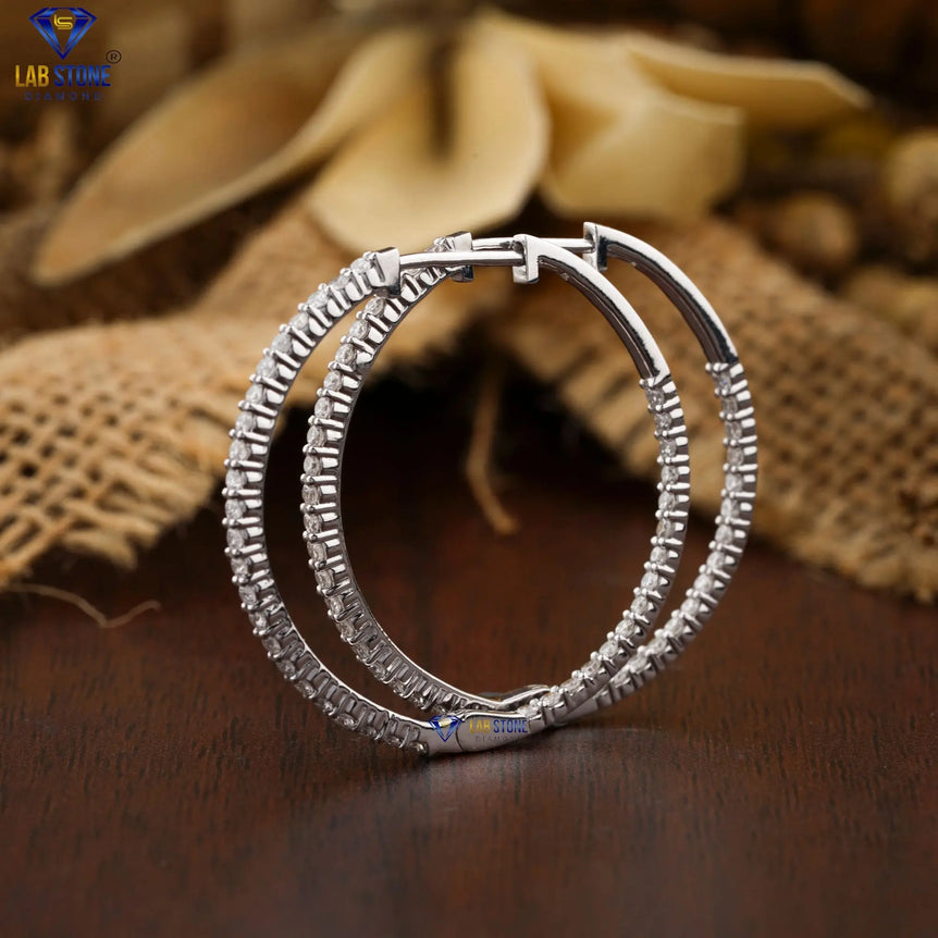 0.912+ Carat Round Brilliant Cut Diamond Earring, Engagement Earring, Wedding Earring, E Color, VVS2-VS2 Clarity