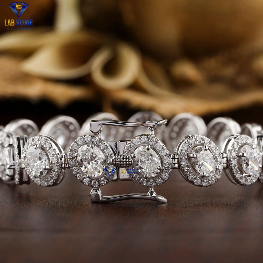 15.84 + Carat Oval & Round Brilliant Cut Diamond, Diamond Bracelet, White Gold , Engagement Bracelet, Wedding Bracelet, E Color, VVS2-VS2 Clarity