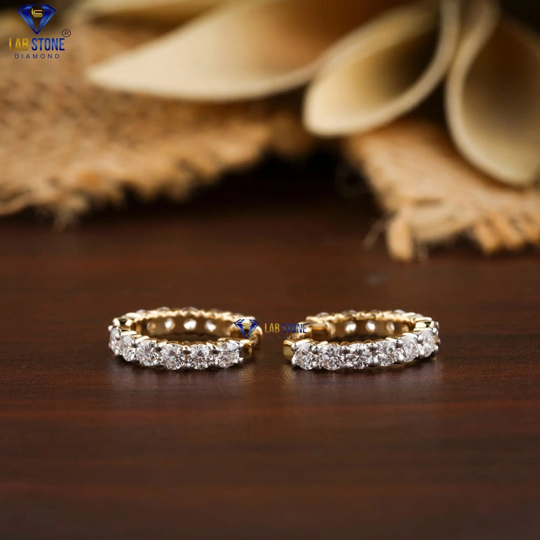 1.43 +Carat Round Brilliant Cut Diamond Earring, Yellow Gold , Labgrown Diamond , Engagement Earring, Wedding Earring, E Color, VVS2-VS2 Clarity