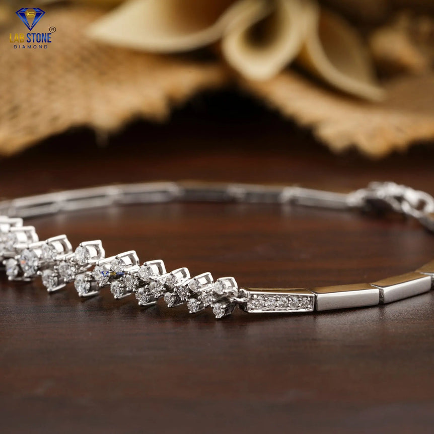 1.342 + Carat Round Cut Diamond, Diamond Bracelet, White Gold, Engagement Bracelet, Wedding Bracelet, E Color, VVS2-VS2 Clarity