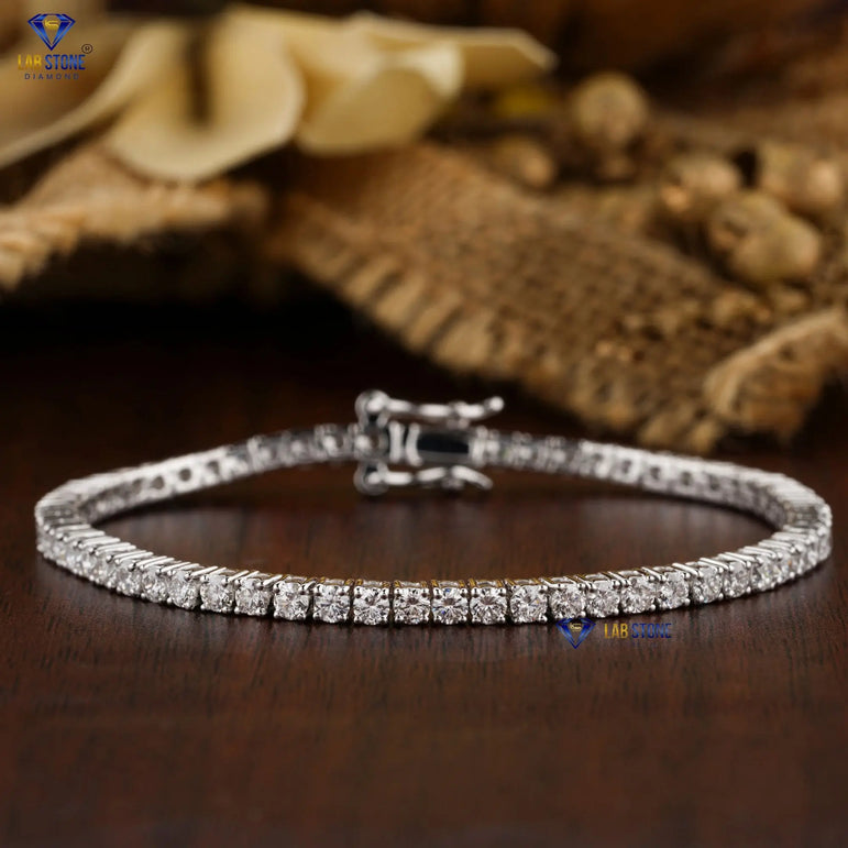 2.62 + Carat Round Cut Diamond, Tennis Bracelet, White Gold, Engagement Bracelet, Wedding Bracelet, E Color, VVS2-VS2 Clarity
