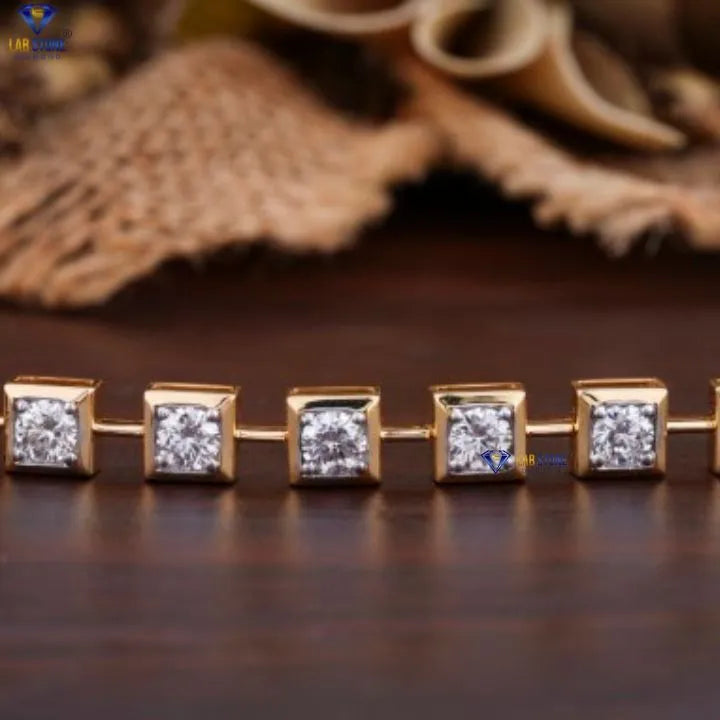 4.59 + Carat  Round Brilliant Cut Diamond Bracelet, Yellow Gold, Tennis Bracelet, Engagement Bracelet, Wedding Bracelet, E Color, VVS2-VS2 Clarity